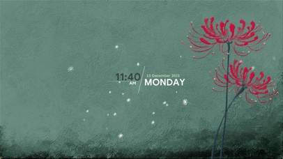 蒲公英和彼岸花（护眼油画时钟）