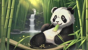吃竹子的可爱大熊猫
