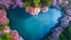 爱心湖樱花