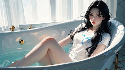 浴缸少女