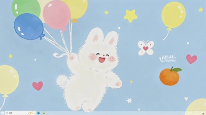 可爱气球小兔