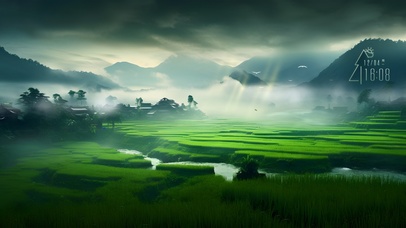 浓雾破晓的清晨