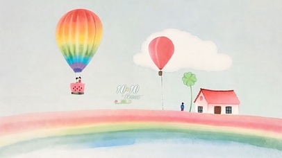 幸运小屋一家的西瓜热气球