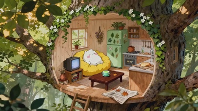 治愈系团子树屋房间