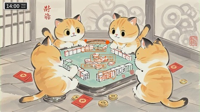 打麻将的猫咪