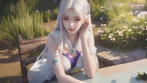 4K可爱国风汉服美女
