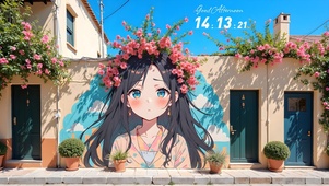 可女孩墙绘
