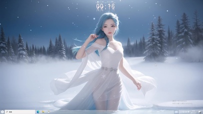 4k云海白裙森林美少女