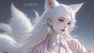 可爱白狐