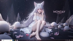 纯白银狐少女