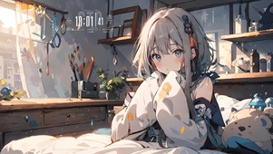 睡梦初醒少女