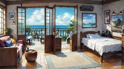 4K治愈海边小屋