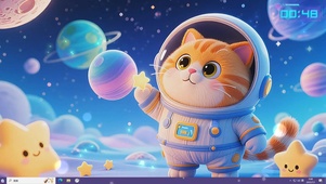 猫咪宇航员顺利登陆星球