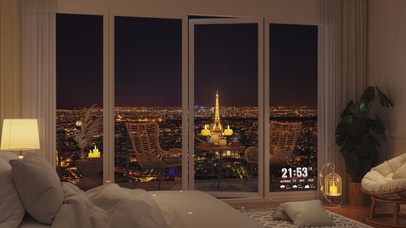 雨天舒适房间阳台