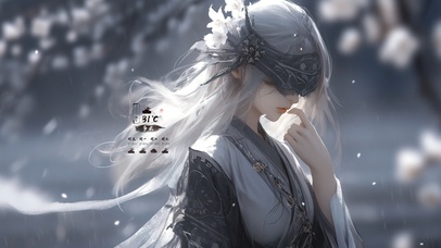 4K古风汉服国风蒙眼少女