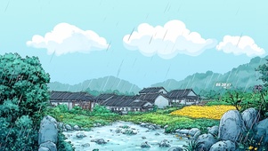 雨幕江南水茫茫