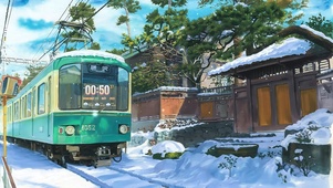 4K唯美治愈日系动漫列车雪景