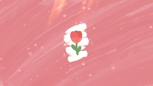 粉色油画郁金香花花