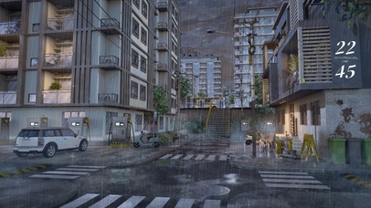 4k 治愈雨天城市街道