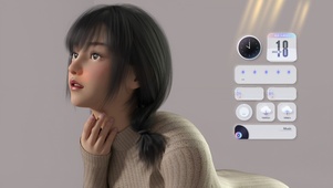 可爱毛衣少女