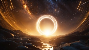 灵性之光—金色光环中的星空幻想