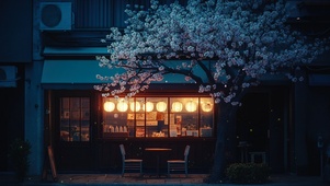 安静的夜晚小店