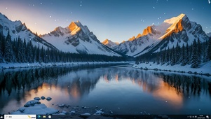 湖泊雪山