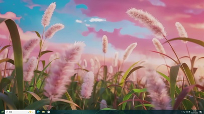 漫氛围感狗尾草天空主题