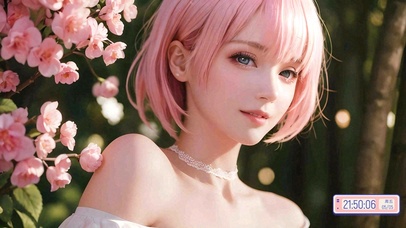 可爱的桃花美女