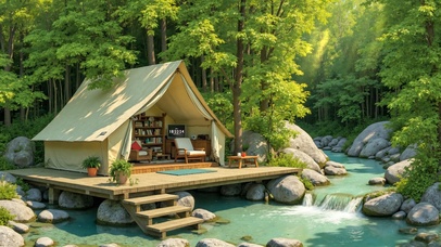 森林深处小溪边