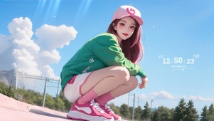 小清新治愈运动少女