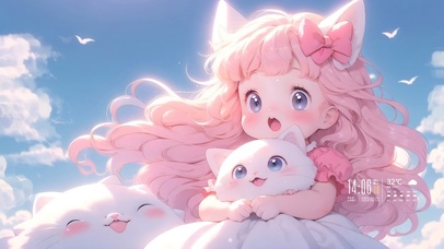 抱着猫咪看风景