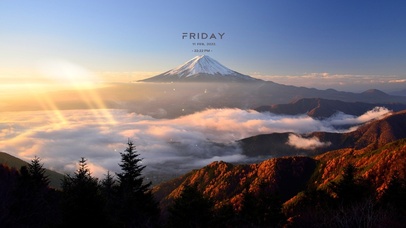 唯美黄昏的富士山