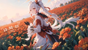 治愈花海少女