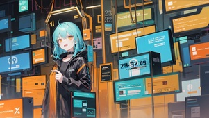 清纯蓝发少女