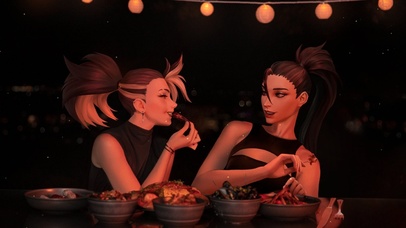 KDA卡莎阿卡丽恰饭 