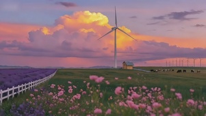 黄昏云霞自然风景