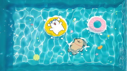 线条小狗游泳壁纸|清凉夏日