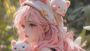 4K萌系二次元可爱少女