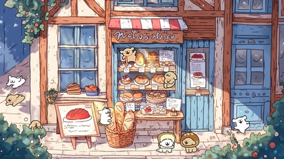 线条小狗面包店