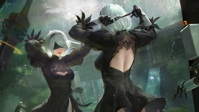 照镜子的2B姐姐