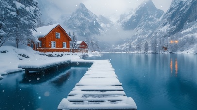 雪乡湖畔