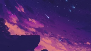 4K唯美治愈动漫流星天空