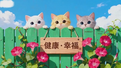 可爱三只小猫