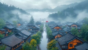 江南烟雨小镇