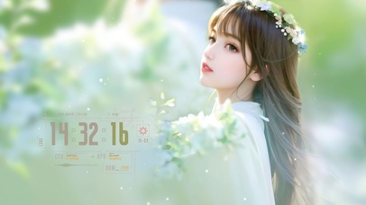 清纯治愈清新长发女孩