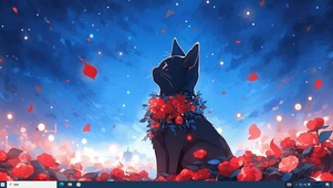 玫瑰园的猫