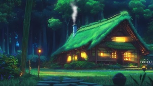 春夜 林中小屋