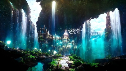 4k 唯美梦幻秘境瀑布