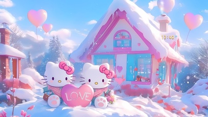 下雪天的kitty猫